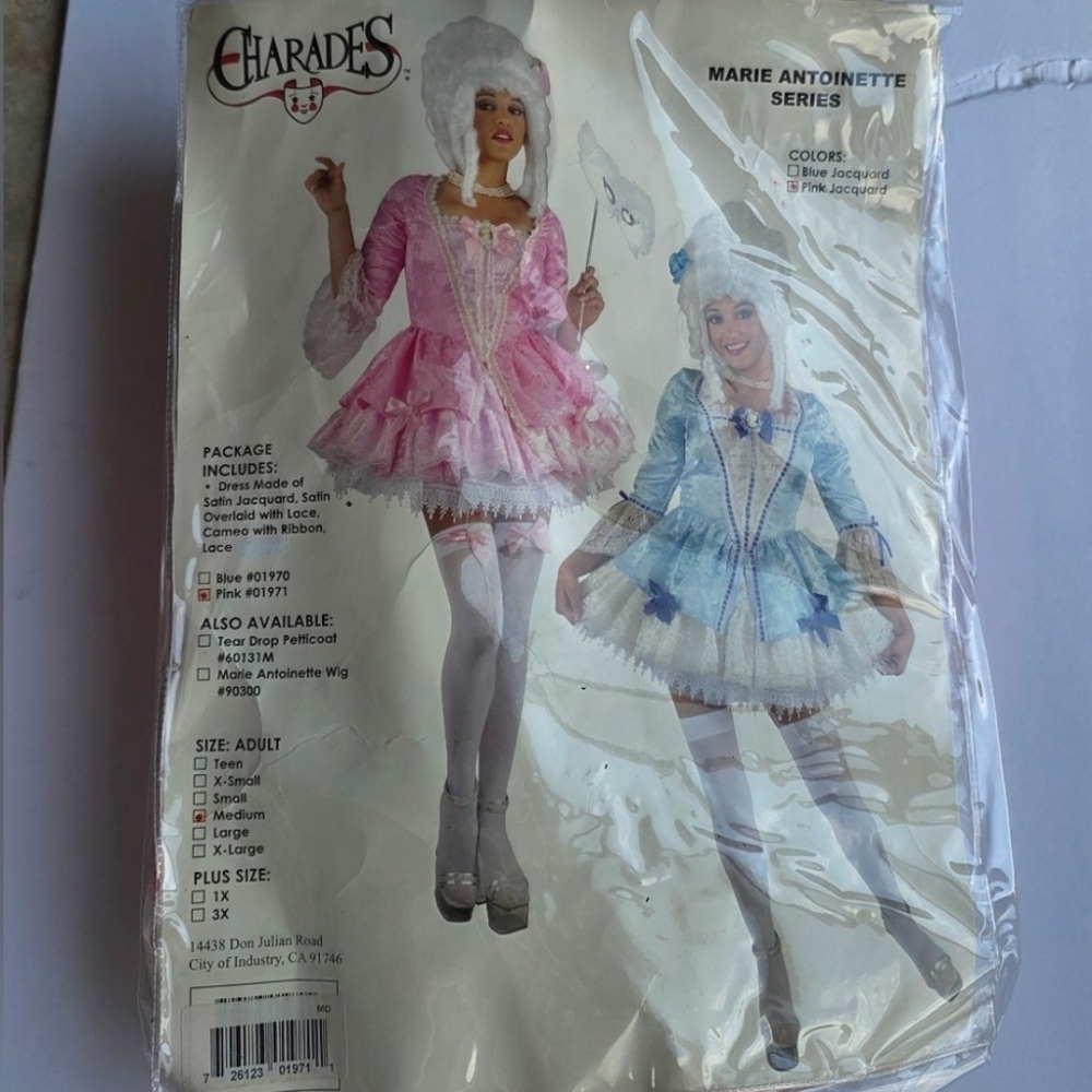 Charades Pink Sexy Marie Antoinette Dress Costume Size Medium